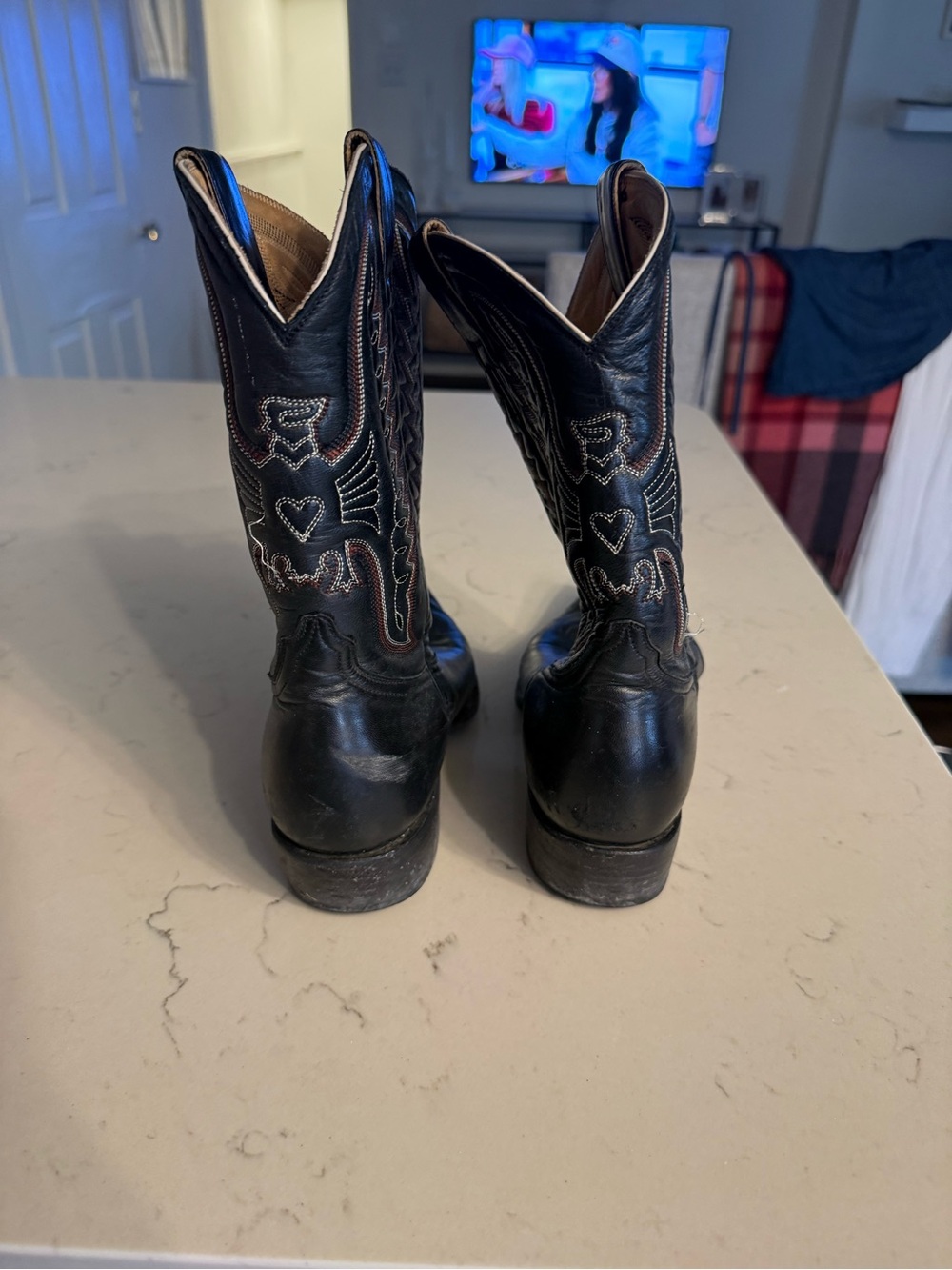 Heritage Boot Co. Black Cowboy Boots with Red Stitching - Picture 7 of 7